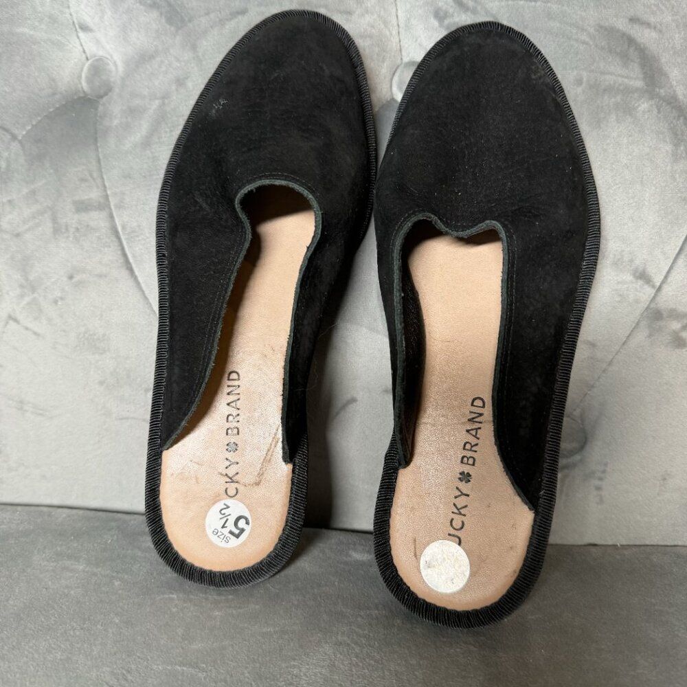 Lucky Brand Avery Suede Leather Slip On Womens Mules‎ Size 5 1/2